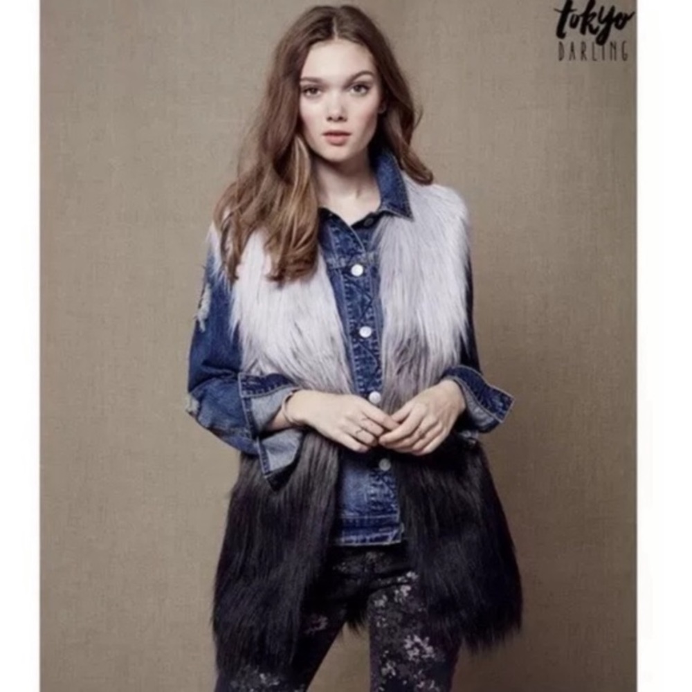 Tokyo Darling Ombré Faux Fur Vest